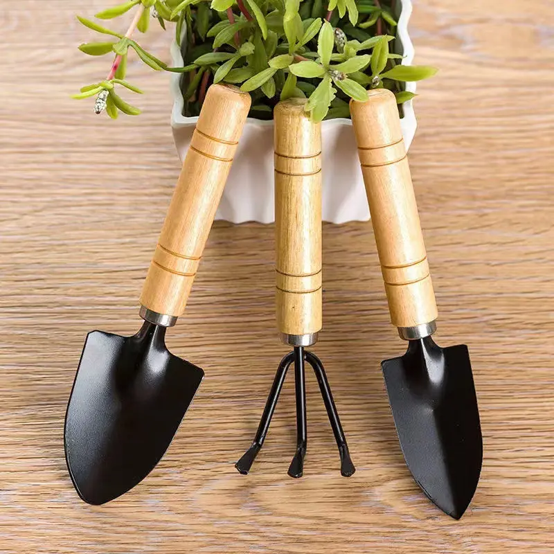 Household Flower Planting Small Shovel Three-Piece Gardening Tool Set Green Plant Succulent Loose Soil Shovel Iron Shovel Pot Spade