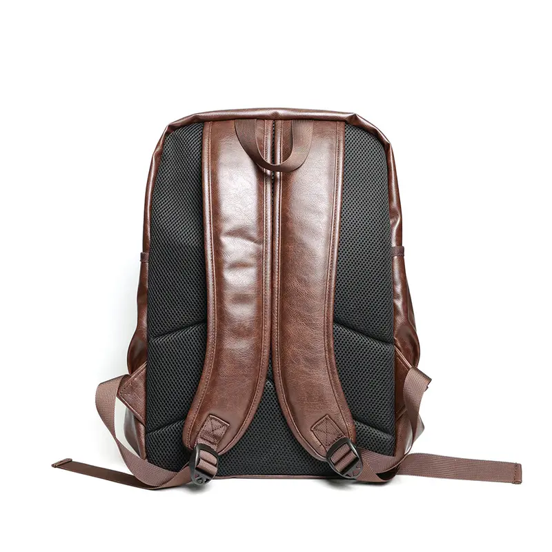 Max-Mor Tas Ransel Kulit Pria Tas Backpack Pria Tas Kulit Pria Cokelat Kulit PU Polos Wanita Tas Ransel 3