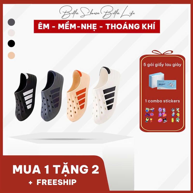 [Tặng Charm + Khăn giấy ] Giày Thể Thao Fashion 2025, Giày Nam Nữ Sneaker Nhựa EVA Siêu Nhẹ Không Thấm Nước  - Giày Tết Đế Bằng Shoes DéP Sport