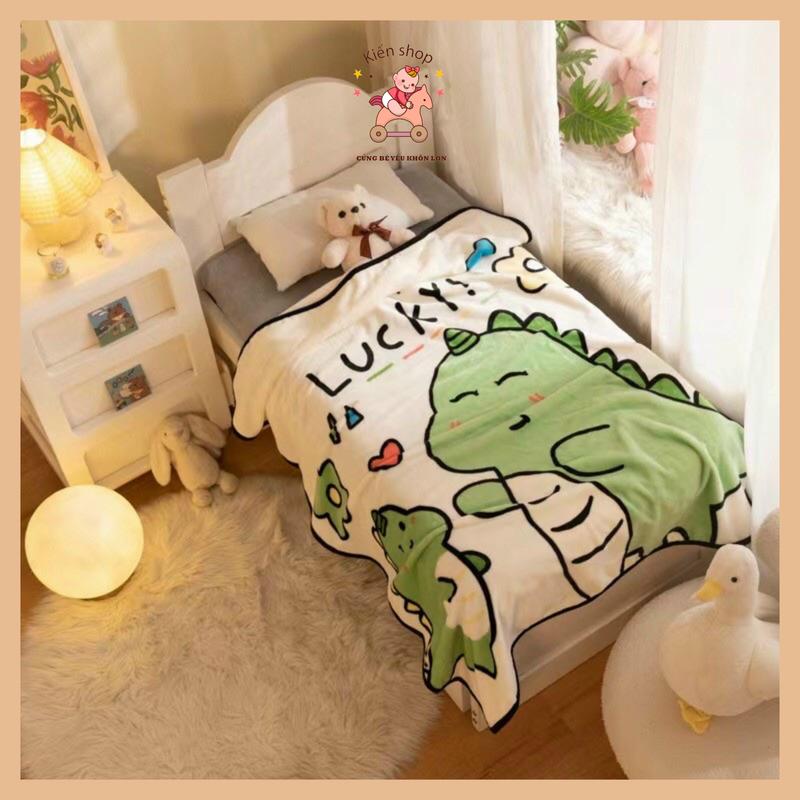 Chăn mền cho bé mềm mịn, chăn lông tuyết cho bé đi học kích thước 1mx1m4 Kiến Baby Store Kem