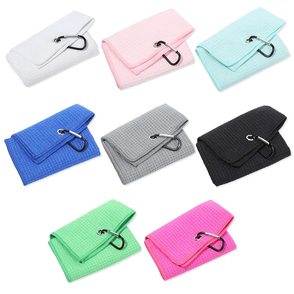 30*50cm Microfiber High Water Absorption With Carabiner Hook Cleaning Towels Golf Towel Cleans Clubs