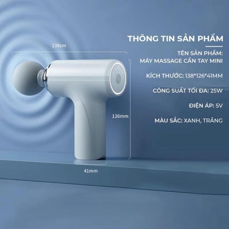 ( LOẠI CAO CẤP ) Máy Massage Mini Cầm Tay Cao Cấp Công Nghệ AI Cảm Biến Lực xun g dien
