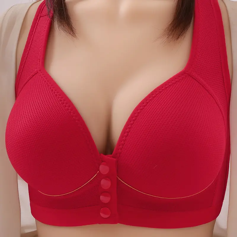 Áo Ngực Cao Cấp, Cúp Cố Định Khóa Trước, Mỏng, Ngoại Cỡ, Kiểu Đẩy Lên, Thoáng Khí, Thích Hợp Cho Mẹ, Đồ Lót Không Gọng 2