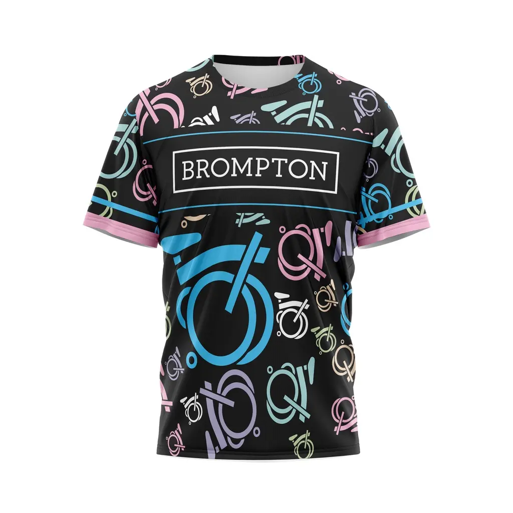 Men's Brompton Gowes Road Folding Bike Jersey 3D Printing Graffiti Graphic T Shirt
