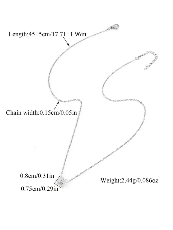 Personalized Bubble Initial Letter Pendant Necklace for Women, Stainless Steel Personalized Initials Jewelry for Party, Daily Clothing Decor, Trendy All-match & Exquisite Jewelry for Women for Birthday Gift, Modern Versatile Jewelry Gifts 5