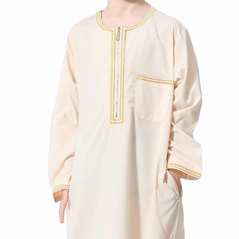 Product Introduction of Dubai Embroidery Patchwork Hijab Abayas Ramadan Muslim Clothing Boys Abaya Jilbab Khimar Turkey Kaftan Moroccan Islam Long Robe 10