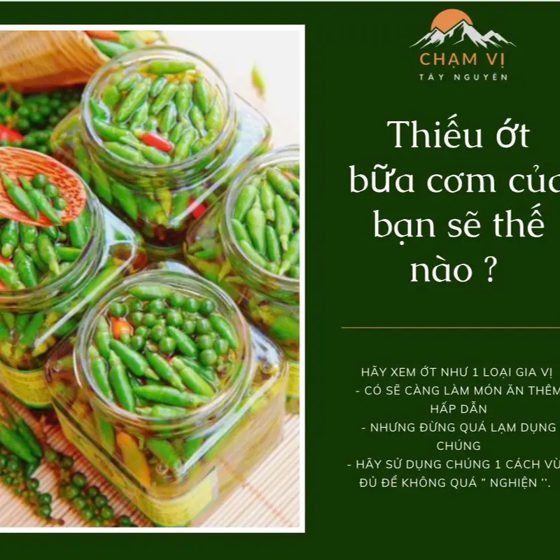 Combo 2hũ (mỗi hũ 500ml ): Ớt rừng (thêm ít tiêu xanh) ngâm mắm/giấm/muối nhà Chạm Vị Tây Nguyên. Siêu thơm,giòn,cay. 5