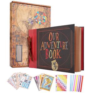 Retro Adventure Photo Album, 1 Set Sticky Creative Handmade Souvenir Album With Accessories & Packaging Box, DIY Creative Photo Album For Home Use, Gifts for Boyfriend