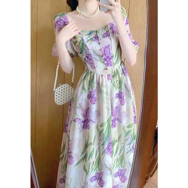 ĐẦM XÒE HOA LY TAY PHỒNG TƠ THÊU - DT1797