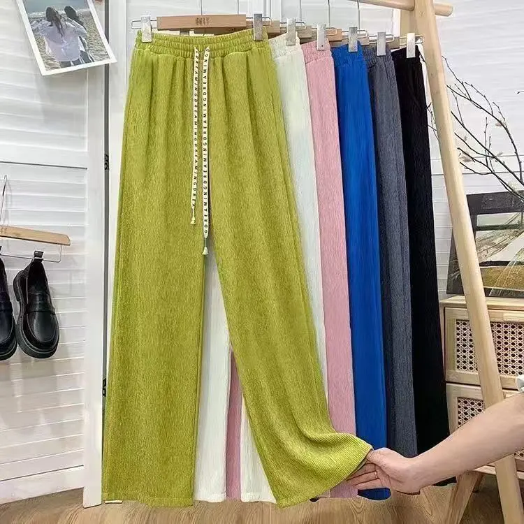 Quần Ống Rộng Cho Nữ, Qianqian Ye, Quần Ống Rộng Thường Ngày Cạp Cao, Phong Cách Hàn Quốc, Ống Thẳng Tôn Dáng Quần Dài Đến Sàn, Dễ Phối Đồ, Bó Sát, Quần Dài