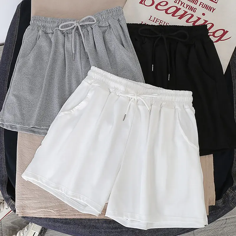High Waisted Loose Large Size Elastic Waist Casual  Wide Leg Shorts