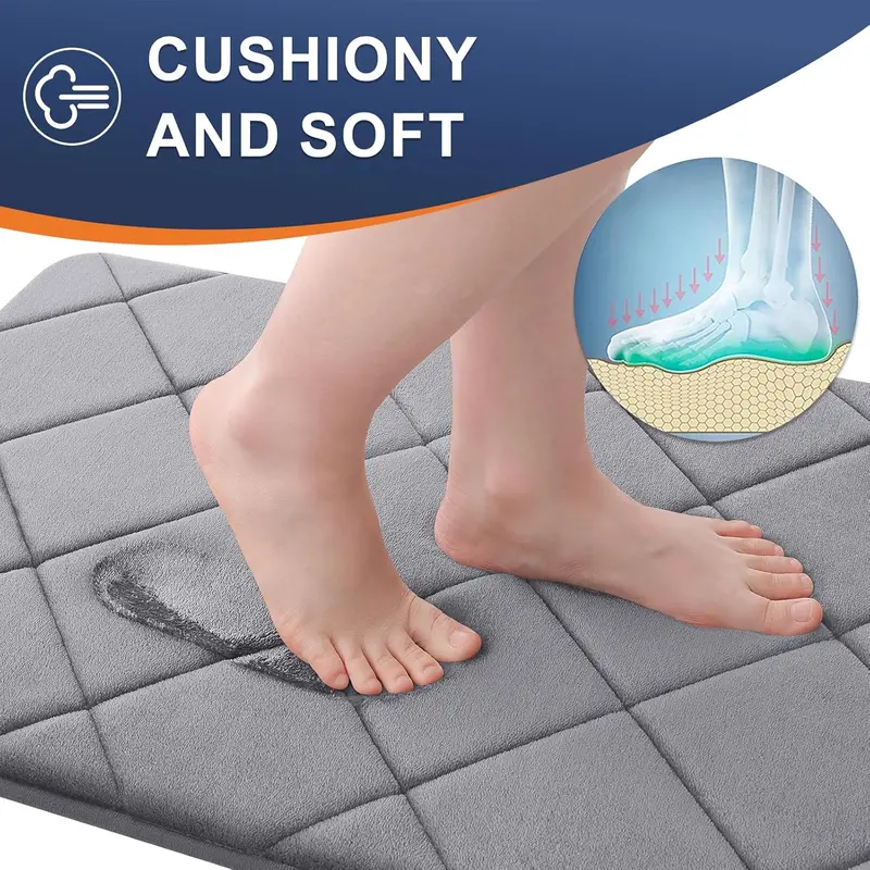 Soft Bath Mat, 1 Count Non-slip Bathroom Mat, Water Absorbent Bath Rug for Home Bathroom Dormitory Hotel Salon 3