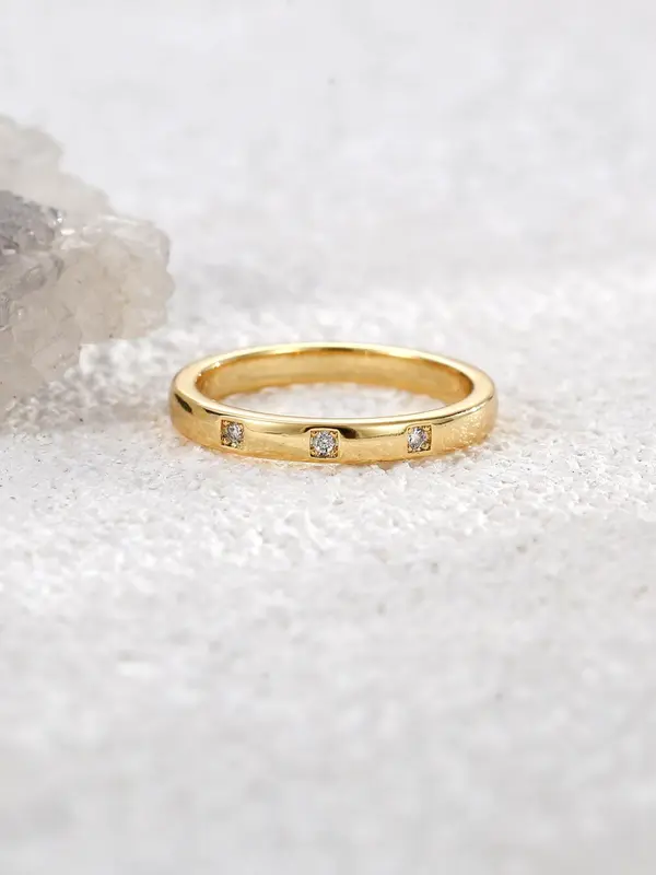 Women's Simple Plain Rhinestone Decorated Minimalist Ring, Fashion Accessories For Women & Girls, Casual Versatile Party Accessories 3