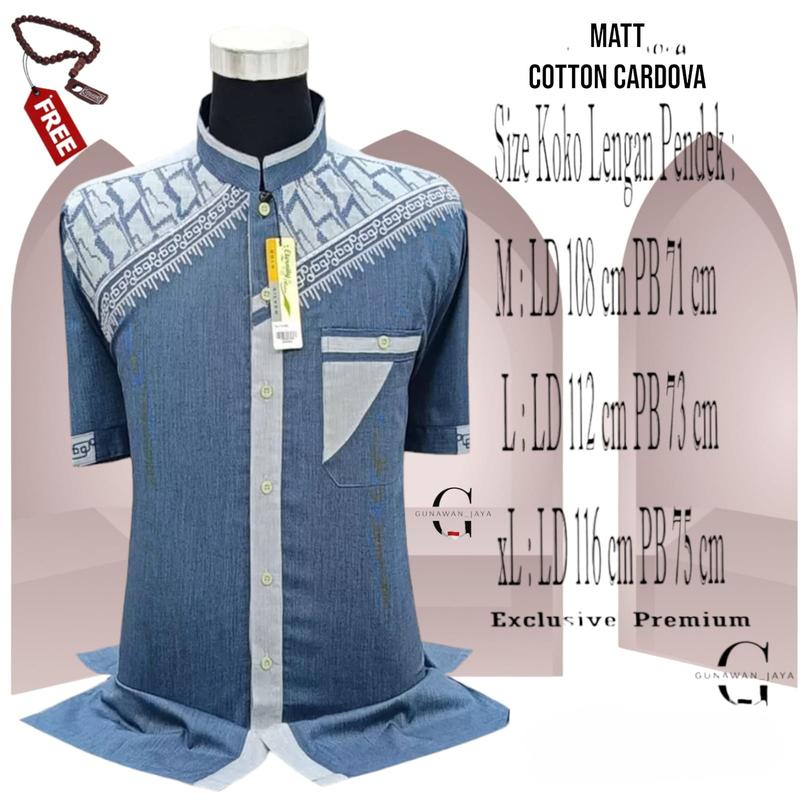 BAJU KOKO DEWASA LENGAN PENDEK LEBARAN 2025 Motif Bordir Kancing MUSLIM Pria 6