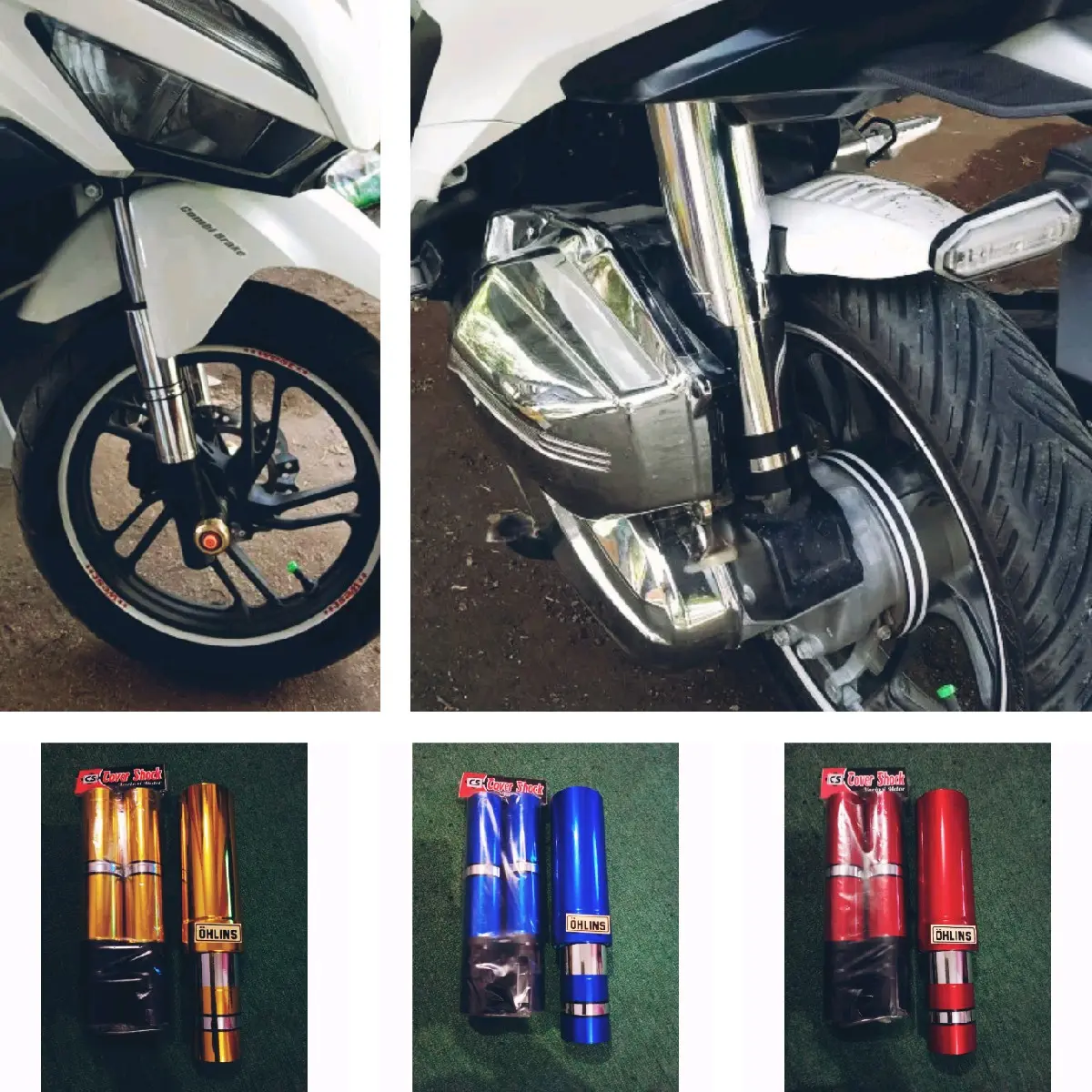 cover shock honda vario 110cc, 125cc, 150cc full depan belakang aksesoris shockbreaker vario