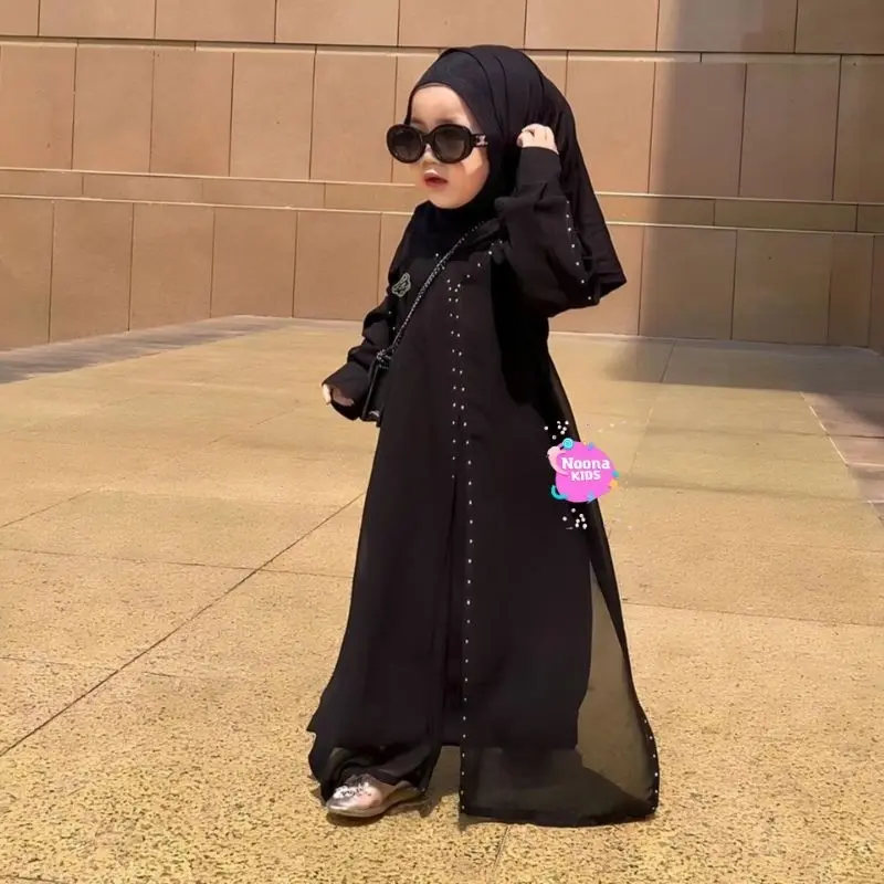 Noona Kids 1-14 Tahun Dress Muslim Anak Perempuan Hitam Gamis anak Abaya kids Ratih Ameena 5