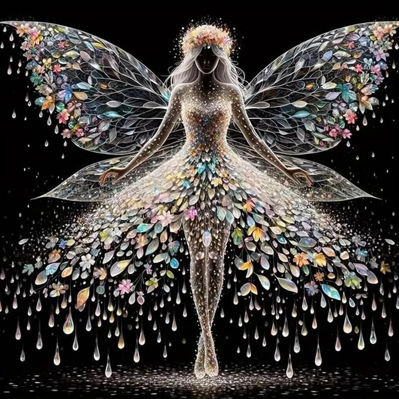 Product Introduction of 5D Diamond Arts Colorful Painting Kit, 1 Count Fairy Pattern DIY Diamond Arts Colorful Painting without Frame, Handmade Craft Wall Decor 0