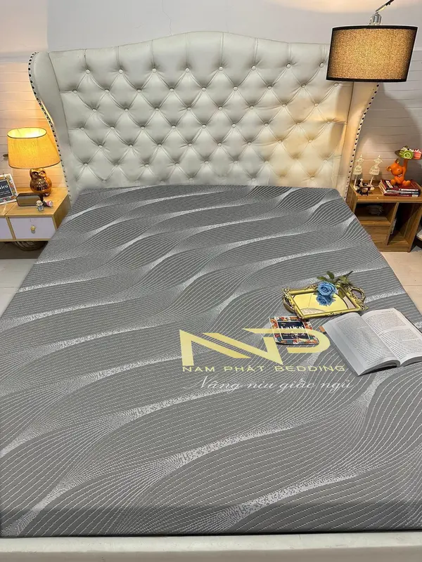 Áo Bọc Nệm 2 mặt Có Khóa Kéo Vải Gấm Thun Cao Cấp Nhập Khẩu 4