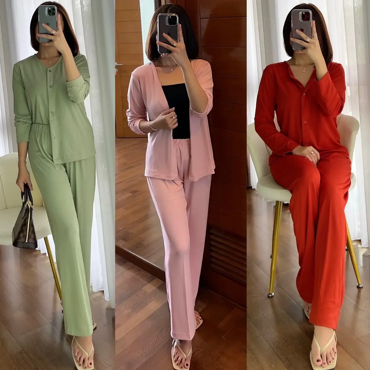 SETELAN KNIT WANITA ONE SET KNIT HIJAB VIRAL BUSUI FRIENDLY LEMBUT ADEM Formal Kancing Mewah