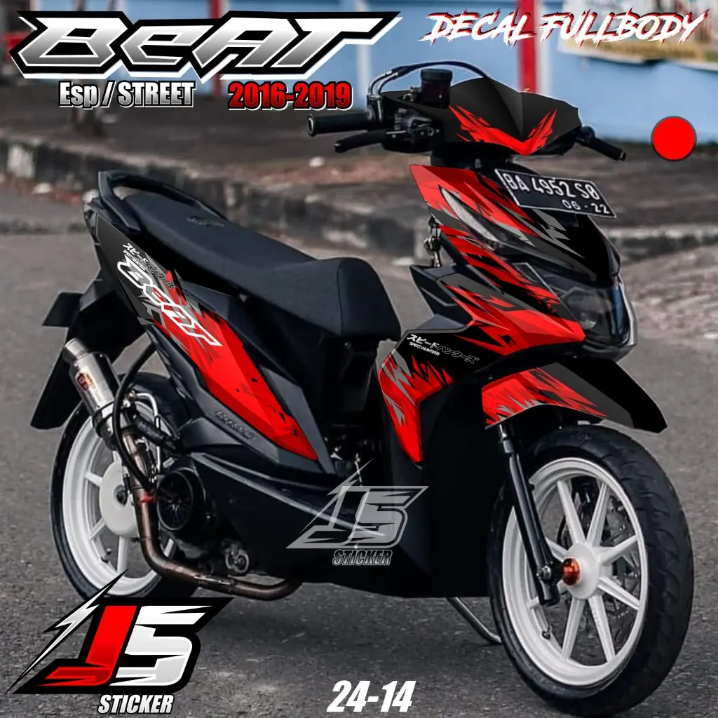 (COD) TERBARU Decal Sticker Variasi Beat ESP STREET 2016 2017 2018 2019 Full body - Stiker Skotlet Modifikasi Beat Fi New Fullbody Desain Abstrak Terbaru Speed Hunter 24.14
