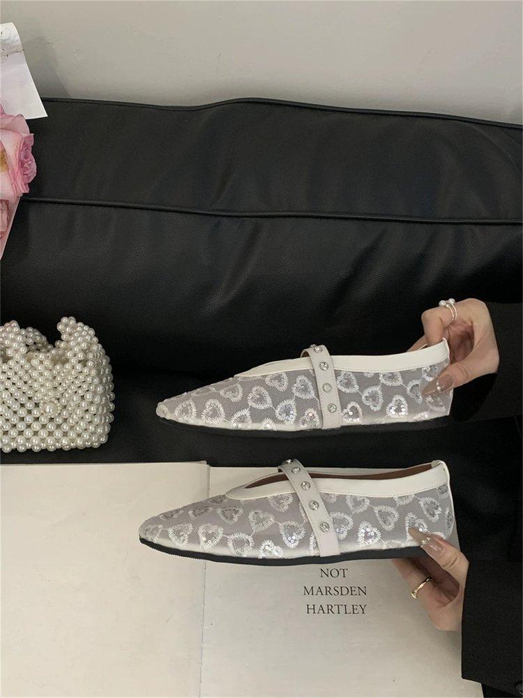 Product Introduction of Flat Shoes for Women Round Toe Mesh Soft Sole Slip-On Fashion Mary Jane Shoes Sizes 35-40 26