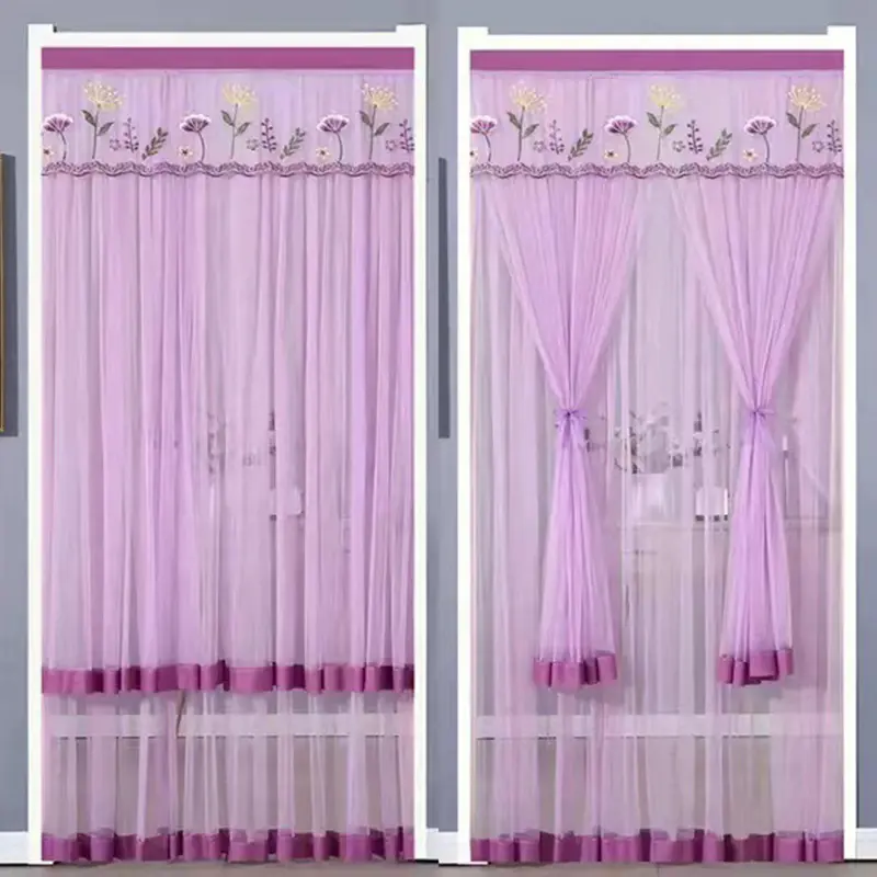 Rèm chống muỗi, 1 bộ, 100x200cm, Rèm lưới ren không cần đục lỗ, Thích hợp cho phòng Khách và phòng ngủ, Đồ dùng trang trí nội thất chung 2