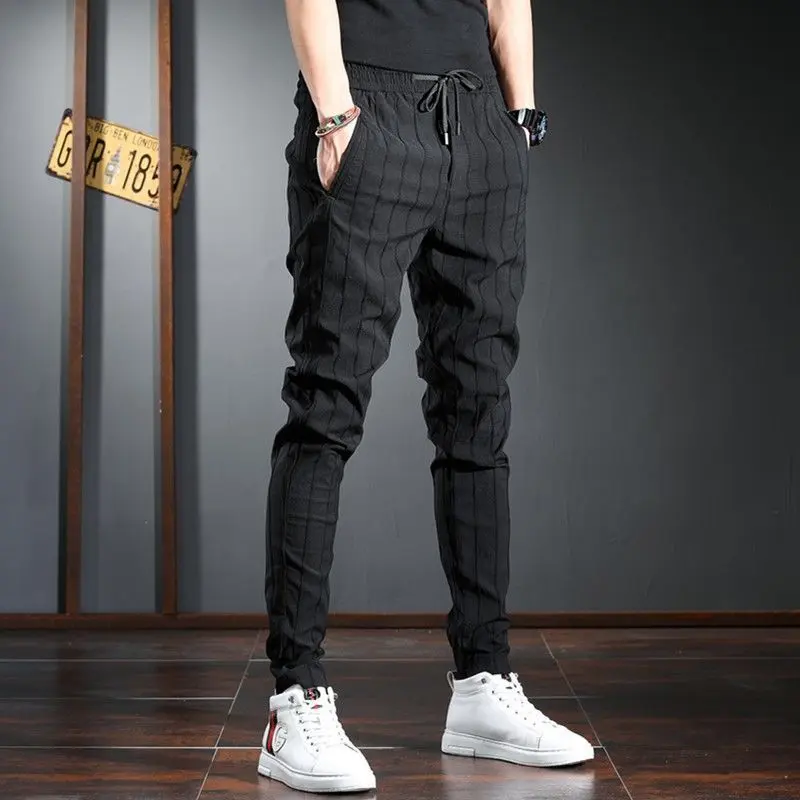 Quần Thường Ngày Cho Nam, Phong Cách Hàn Quốc, Quần Jogger, Hợp Xu hướng Và Dễ Phối Đồ Thích Hợp Cho Mùa Hè, Mỏng, Định Hình Chân, Eo Co Giãn, Quần Dài, Cho Nam Menswear Pants Có Túi
