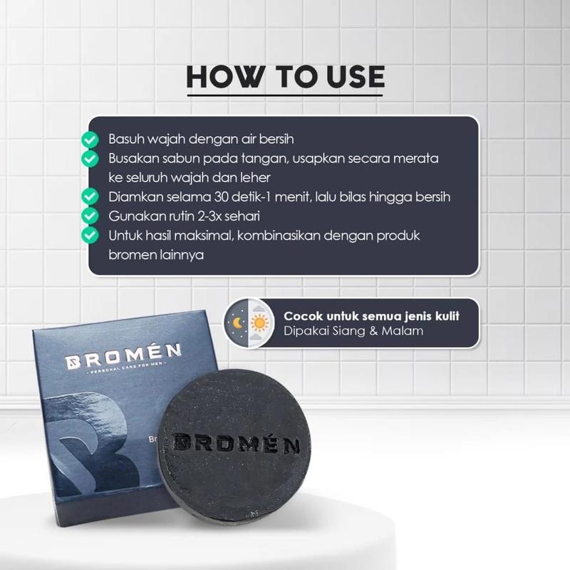 Product Introduction of BROMEN 3 PCS BRIGHTENING SOAP Perawatan Mencerahkan Muka Pria Kusam Berminyak Pencerah Berjerawat 7