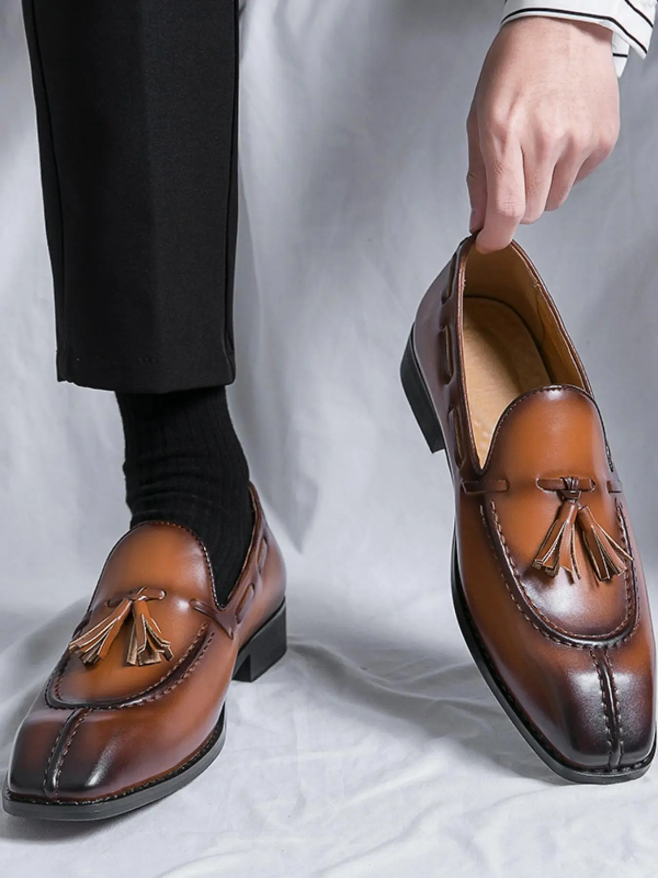 Men's Fashionable Solid Color Dress Shoes, Casual Comfortable Loafers for Daily Wear, Fashion Shoes for Party, Daily Clothing Decor, Boy