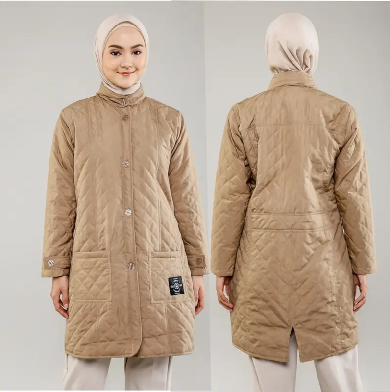 Hijacket Belva Bahan Premium Jaket Mantel Wanita - Jaket untuk Umroh - Jaket Musim Dingin - Jacket Syar'i Jaket long Tunik Panjang Outer 3