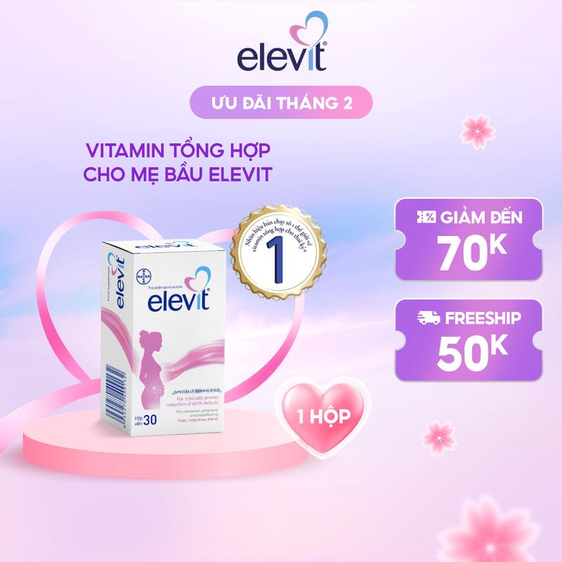 Vitamin Bầu Tổng Hợp ELEVIT Bổ Sung Vitamin và Khoáng Chất Cho Phụ Nữ Mang Thai và Sau Sinh Hộp 30 Viên
