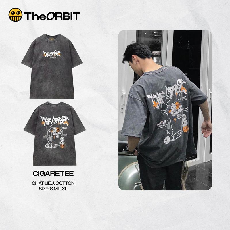 Áo thun CIGARATEE The ORBIT - Local Brand Chính Hãng Menswear Nam - Áo thun cotton washed Cổ Tròn