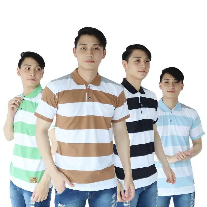 liso wear - Kaos Kerah Pria - Atasan Baju Kaos Polo Distro Stripe Balok Lengan Pendek Katun Dewasa 1