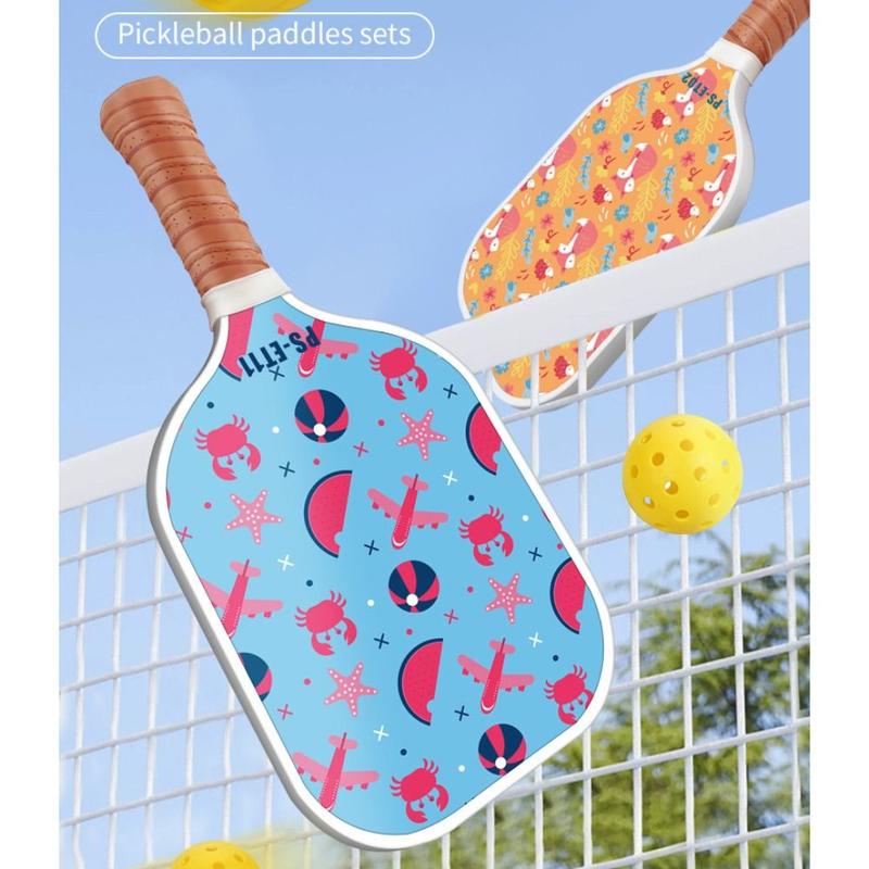 Product Introduction of New Lightweight Pickleball Paddle Honeycomb Core Professional Kid Racquet Set Colorful Fiber Glass Sports Accessories Gifts for Children 16