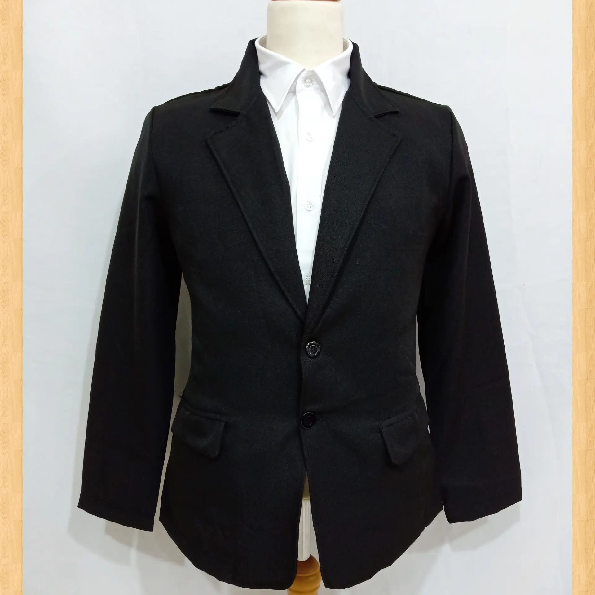 Blazer Hitam Kerja Kantor Bahan Formal Pria Lengan Panjang