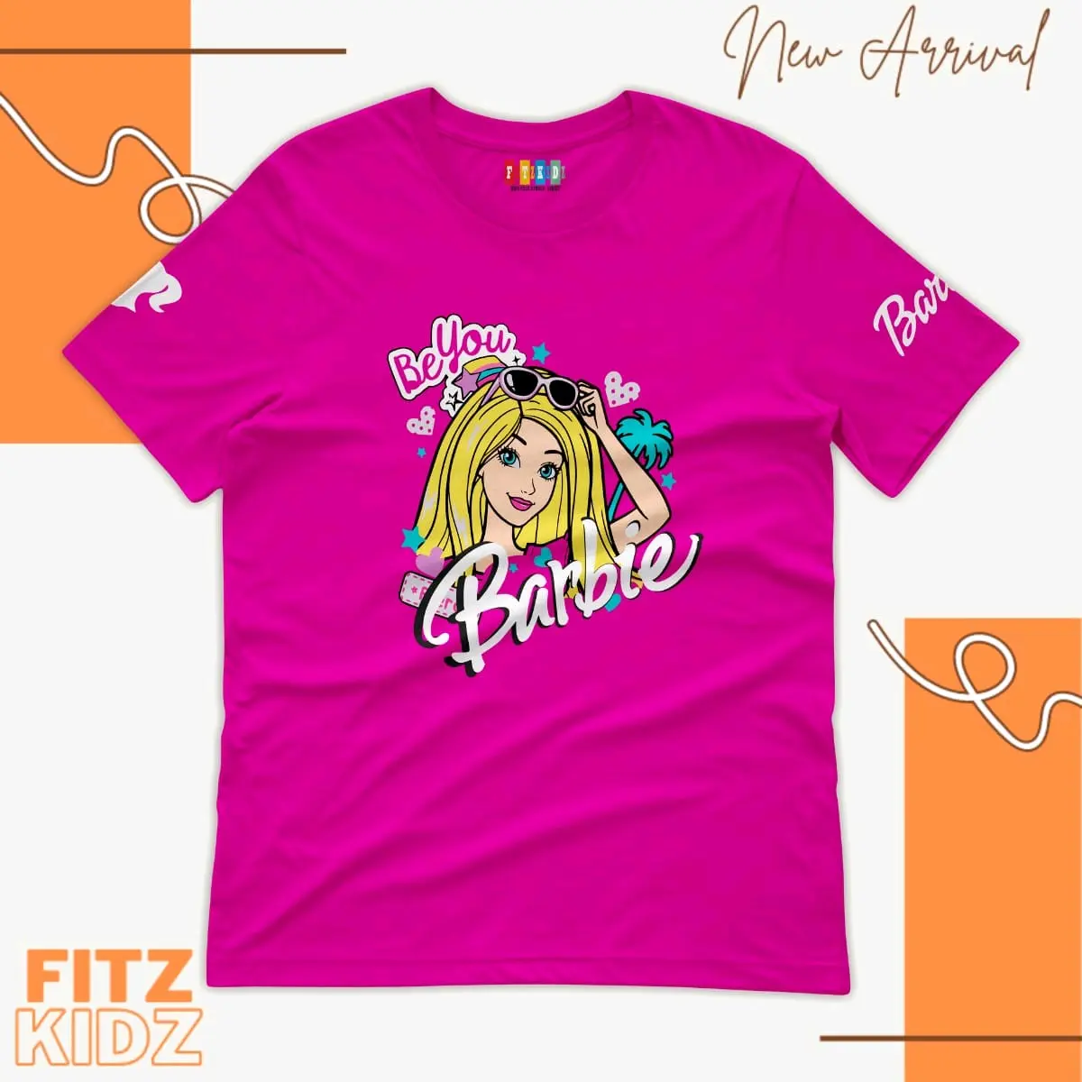 F‌itzkidz Kaos Anak Motif Barbie Perempuan Viral Gratis Ongkir Bahan Katun Combed 30s Barbie Doll Fashion