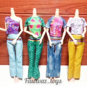 BAJU BONEKA SETELAN CELANA ( random / tidak bisa pilih motif)