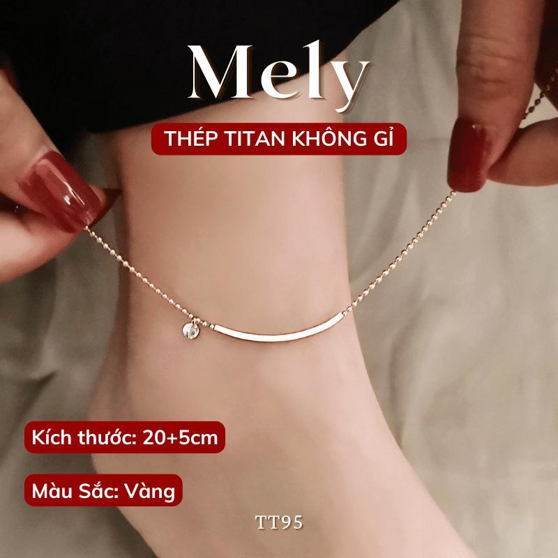 [KHÔNG ĐEN GỈ] Lắc chân nữ Titan dạng sợi bi nhỏ nhắn phối đá hàng cao cấp phong cách cá tính thời trang - Mely TT95