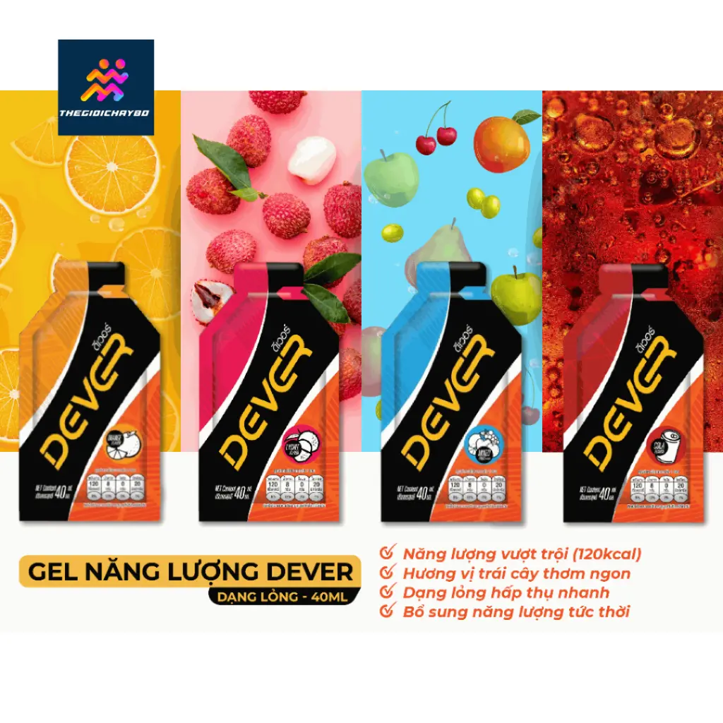 Gel năng lượng dạng lỏng DEVER  - Dễ hấp thụ, cung cấp năng lượng nhanh và hiệu quả