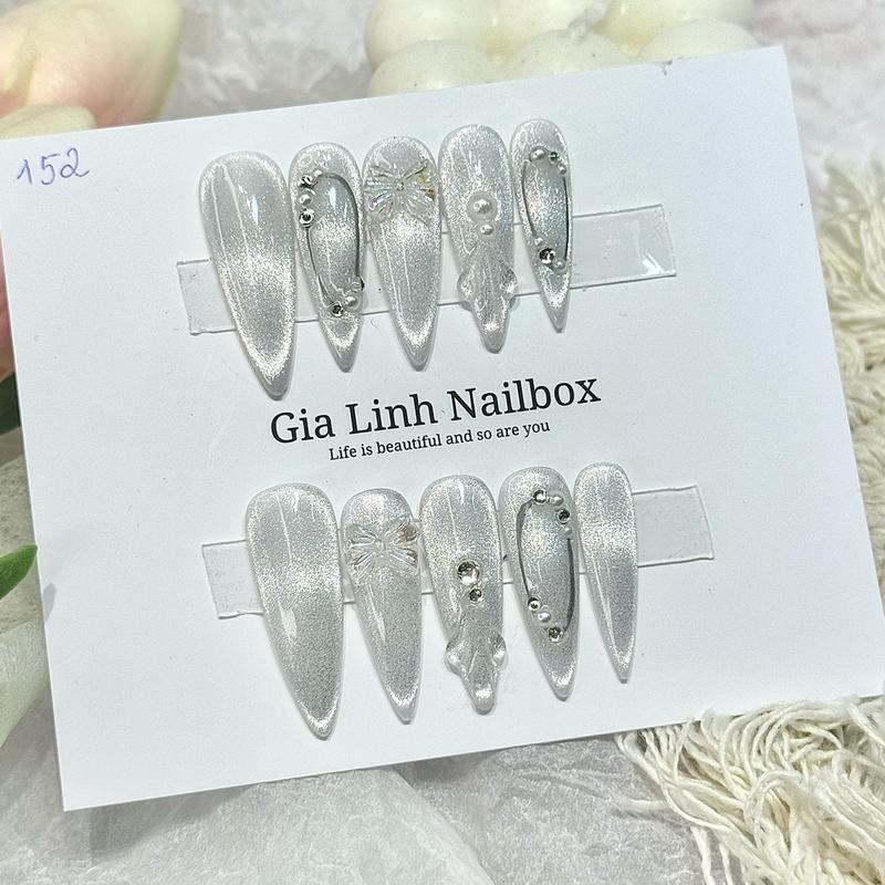 M152 nailbox thiết kế Thủ công  - sơn gel ( kèm bộ dụng cụ) Bền Độ bóng cao Chống nước