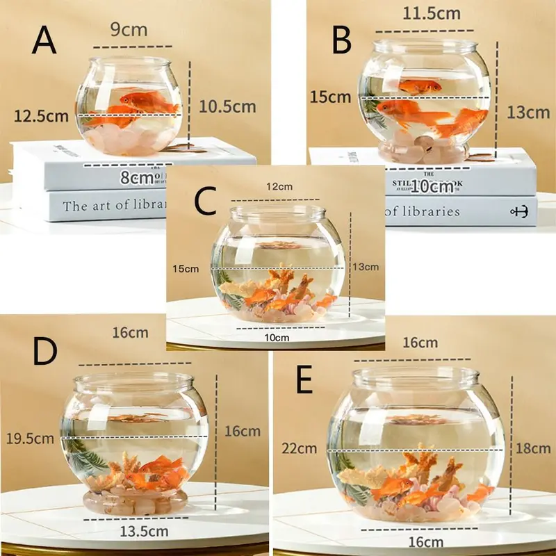 Bể Cá Tròn Trong Suốt, Trang Trí Nội Thất, Cầm Tay, Bát Cá Nhỏ Đèn Nhựa, Bát Bể Cá Để Bàn Thích Hợp Sử Dụng Tại Nhà Văn Phòng 2