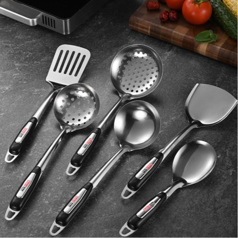 Product Introduction of Stainless Steel Kitchen Cooking Utensils Set, 4 Count/set Including Spatula & Slotted Spatula & Spoon & Colander Spoon, Kitchen Cooking Utensils for Home Use 7