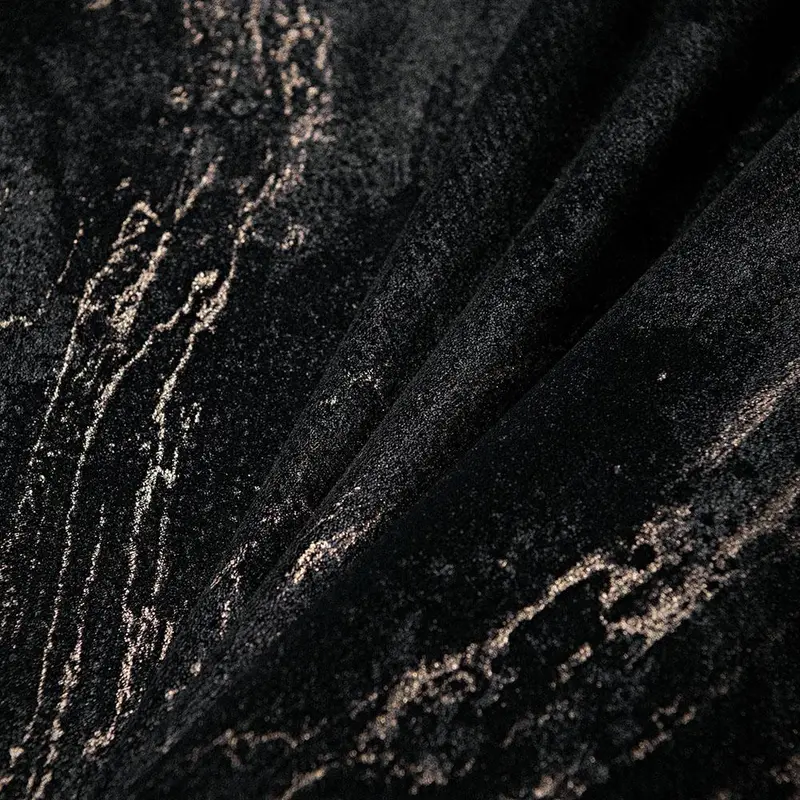 Marble Pattern Black Curtain, 1 Count Retro Room Decor Thickened Curtain, Household Textiles for Home Living Room Bedroom Decor 8