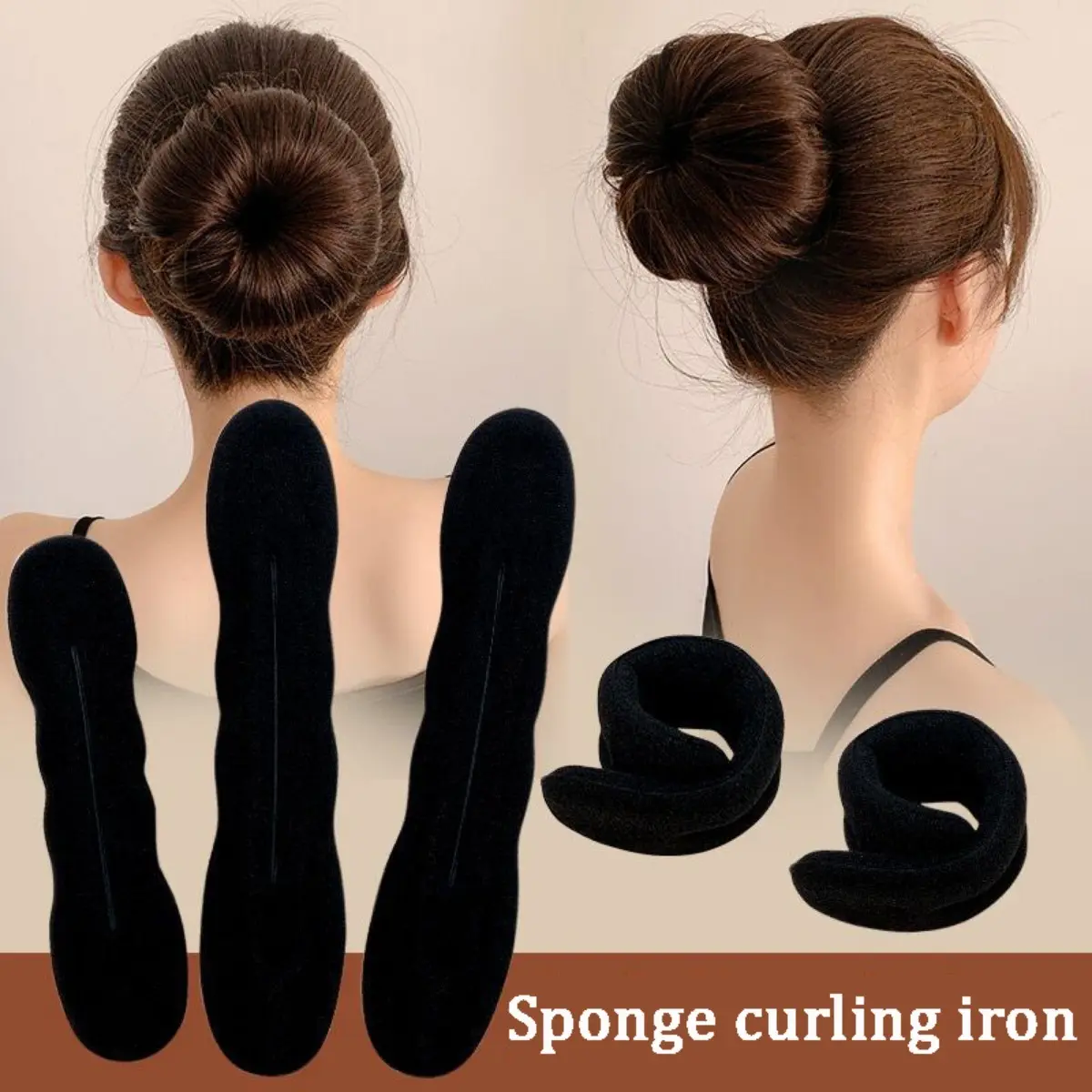 Women Hair Styling Disc Hair Black Sponge Style Maker Curler Hair Maker Foam Dount Clip Hair Twist Tools Accessories