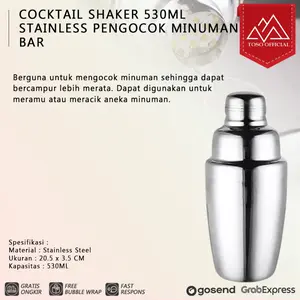 Clearance Sale Cocktail Shaker 530ml Stainless Pengocok Minuman Bar