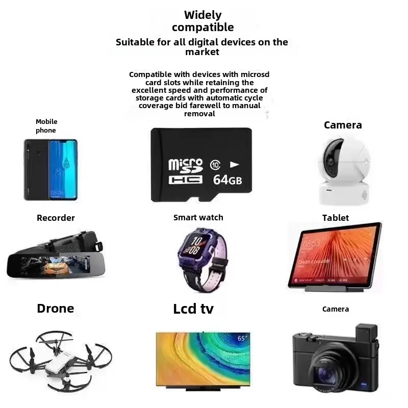 Thẻ nhớ, Tốc độ cao, 128G, dành cho Máy ghi lái xe, Thẻ 64gsd, Camera giám sát, Thẻ nhớ 32G, Tương thích TF Phụ Kiện 3