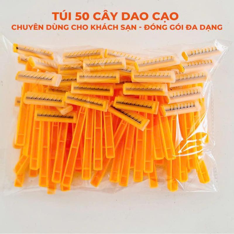 [ MÀU NGẪU NHIÊN ]  Bịch 50 Cây Dao Cạo Cán Ngắn 2 Lưỡi Dùng 1 Lần Cho Khách Sạn , Nhà Nghỉ
