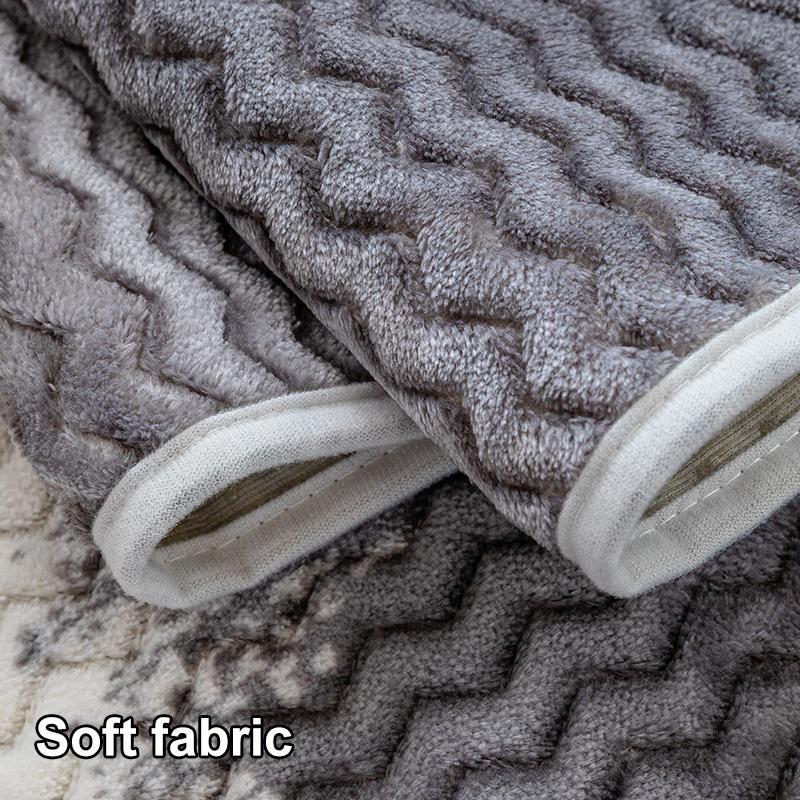 Geometric Pattern Short Plush Sofa Cover, 1 Count Non-slip Sofa Slipcover, Machine Washable Sofa Protector for Home Living Room Decor 2