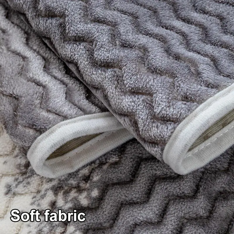 Geometric Pattern Short Plush Sofa Cover, 1 Count Non-slip Sofa Slipcover, Machine Washable Sofa Protector for Home Living Room Decor 2