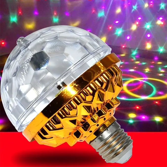 Đèn led xoay 360 độ, 7 màu vũ trường nháy chớp theo nhạc bay phòng sân khấu hiệu ứng, kiểu đui xoáy E27 hot 2025